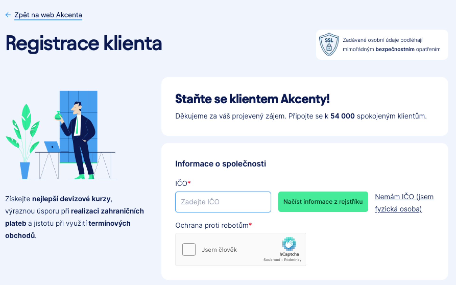 Akcenta registrace klienta 01