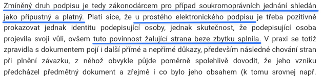 Rozsudek prostý elektronický podpis platí